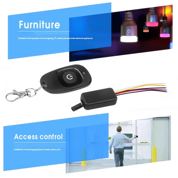 DC5 -12V 3.7V Mini Relay Remote Control Switch Small Contact NO COM NC Learning Button Wireless Receiver Transmitter ASK 433Mhz - Image 4
