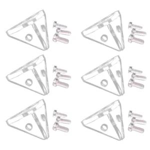 2000PCS Acrylic Clear Corner Braces DIY Display Case Right Angle Joint Braces 3-Sides Threaded Connection Stable Brackets+Screws